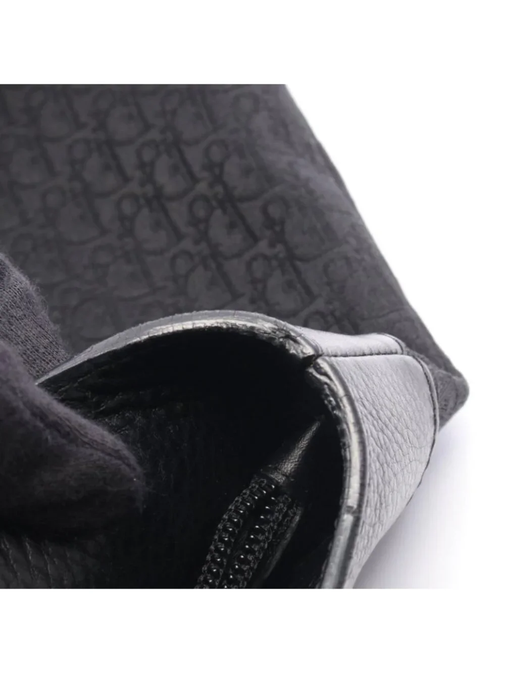 Dior Tote Street Chic Trotter Black Canvas Leather